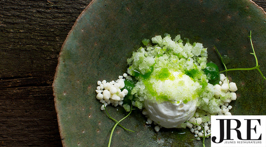 White chocolate with celery, chervil and cucumber
