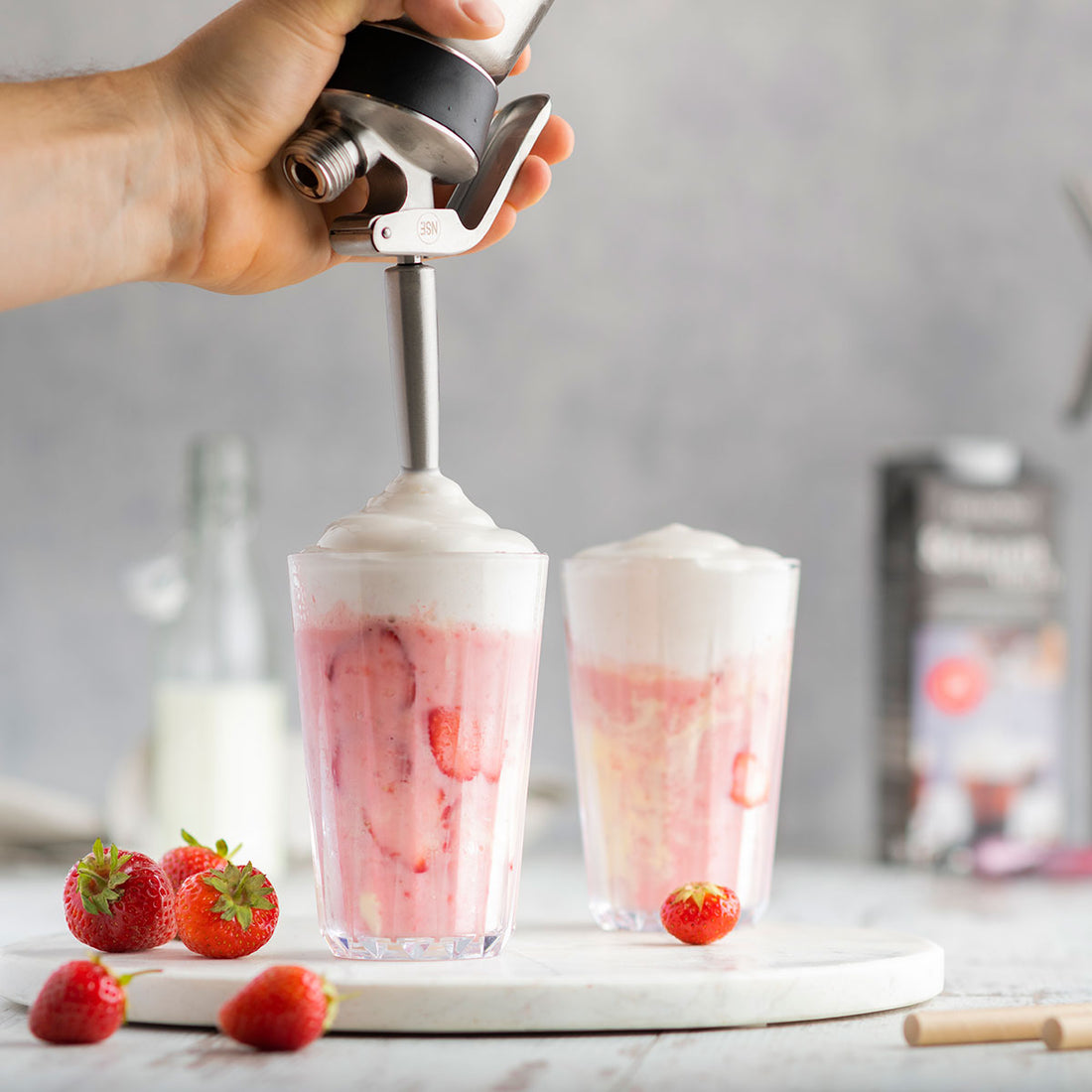 Strawberry Shake with Vanilla Foam